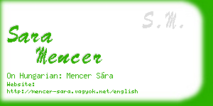 sara mencer business card
